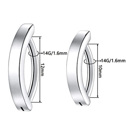 Clicker Belly Button Ring Hoop Belly Button Ring 14G Navel Ring | Surgical stainless steel hinged belly button ring for belly button piercing, navel body jewelry for women and men - color: 2pcs Silver