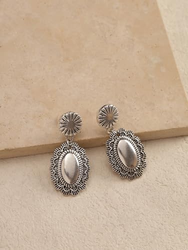 Gothic Floral Teardrop Dangle Earrings, Goth Vintage Boho Western Earrings, Christmas Jewelry Gift