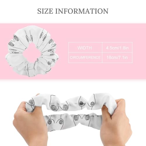 Spiral Scrunchies for Teens Woman Breast Set Funny Boobs, Trendy Coil Hair Ties, Fun Ponytail Holders for Thick Hair, School, and Social Events - color: Style (854)