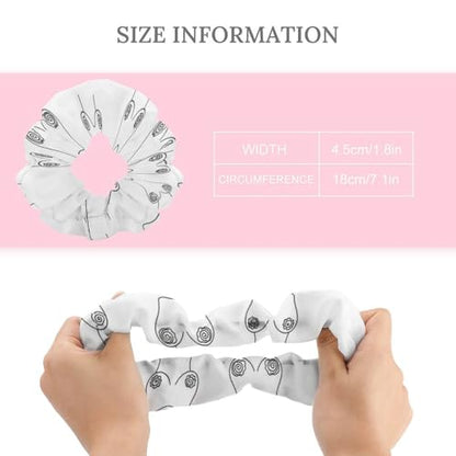 Spiral Scrunchies for Teens Woman Breast Set Funny Boobs, Trendy Coil Hair Ties, Fun Ponytail Holders for Thick Hair, School, and Social Events - color: Style (854)