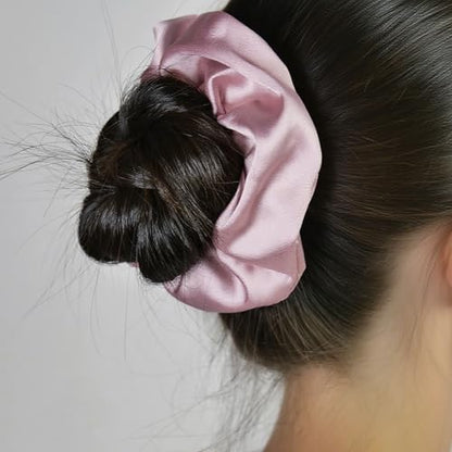 8pcs Claw Clips and Hair Scrunchies Set – 4 Square Hair Clips for Women, Medium Non-Slip Matte, 4 Large Satin Scrunchies, Hair Accessories for Thick Thin Hair, Party, Daily Use – Dusty Pink - color: Dusty Mauve Rose
