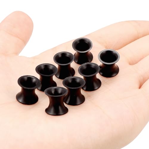 10G-50mm Thin Black Silicone Ear Gauges Tunnels Rubber Ear Plugs Gauges Double Flared Flexible Tunnel Earrings for Women Men - color: 2G = 6mm