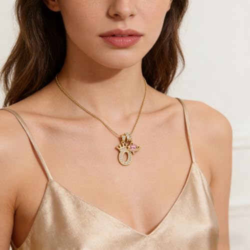 18K Gold & Silver Plated Initial Necklaces for Women - color: O-Gold