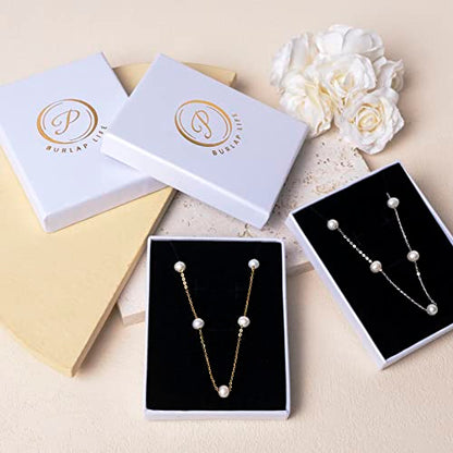 925 Sterling Silver Dainty Freshwater Cultured Pearl Choker Necklace White Genuine Real Pearl Charm Necklaces Jewelry Gifts for Her - color: Satellite Pearl-Silver 4.5-5.5mm