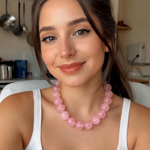 Chunky Beaded Necklace for Women, Colorful Trendy Statement Summer Jewelry Gift - color: necklace-16