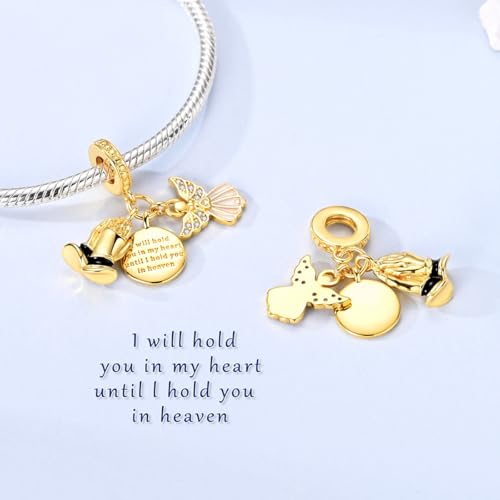 14K Gold Plated Charms for Bracelets Necklace Star Moon Cross Beads Woman | 925 Sterling Silver Charms Butterfly Cute Cat Dog Evil Eye Lucky Bracelet Beads Aesthetic Peandant Jewelry Gift for Mom - color: gold 5