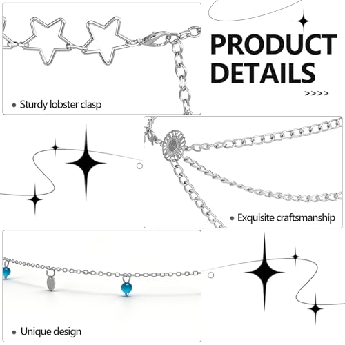 JATEBI 8 Pcs Waist Belly Chain Belt for Women Body Chains Jeans Pants Chain Adjustable Bikini Belly Chain Boho Layered Summer Skinny Beach Belly Jewelry Accessories