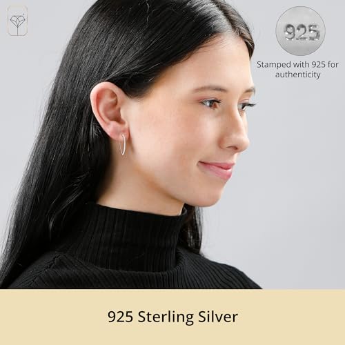 925 Sterling Silver Cubic Zirconia Threader Earrings for Women | Hypoallergenic & Lightweight CZ Dangle Threader Earrings by MAX + STONE