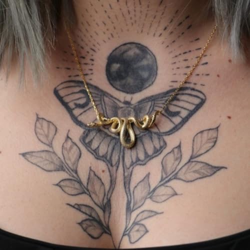 WETMT Chunky Snake Pendant Necklace for Women Gold Snake Statement Necklace Vine Snake Chain Necklace Chunky Adjustable Snake Necklace Fashion Simple Jewelry - color: Gold