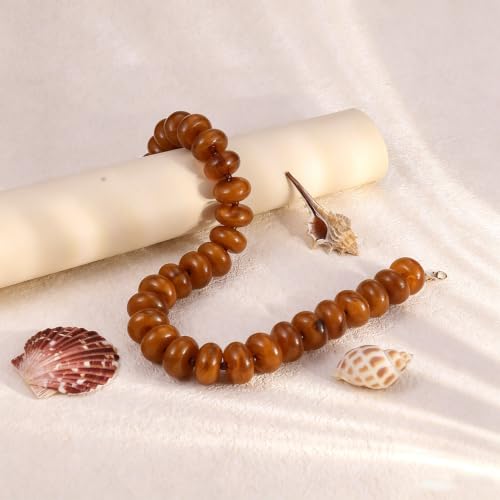 CSIYANJRY99 Chunky Beaded Necklace for Women, Large Colorful Resin Beads Statement Necklace, Boho Summer Beach Vacation Jewelry Gifts - color: Brown