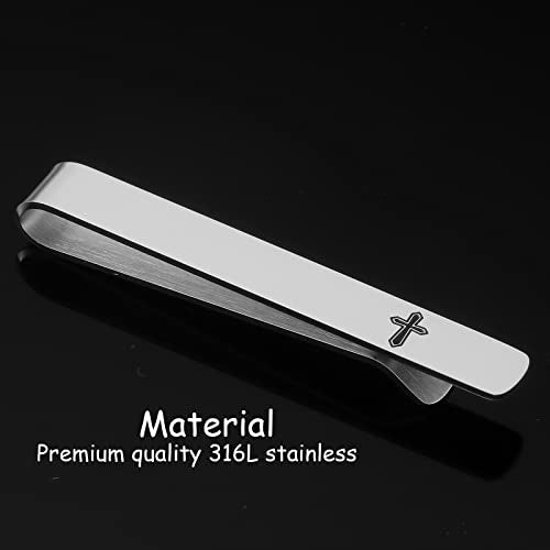 Cross Tie Clips for Men Unique Tie Pin Clip Mens Christian Tie Clips