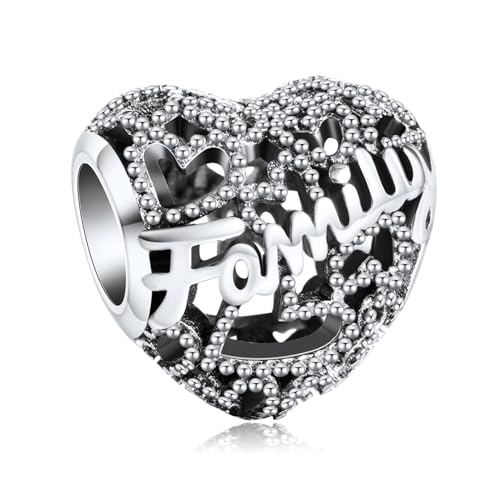 10 Pack Silver Bead Charms for Bracelets and Necklaces Pendant Dangle Beads Jewelry Gifts for Women Charm Set - color: Heart Animals