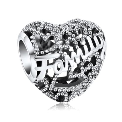10 Pack Silver Bead Charms for Bracelets and Necklaces Pendant Dangle Beads Jewelry Gifts for Women Charm Set - color: Heart Animals