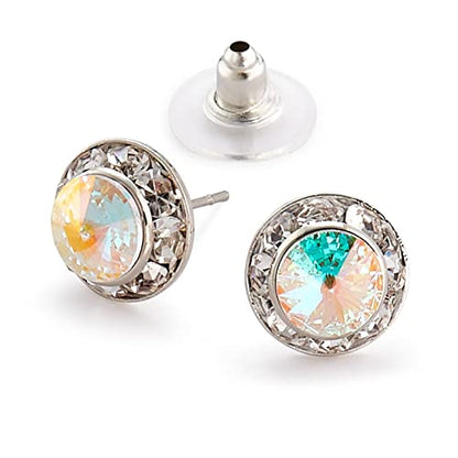 Star Light Crystal Rhinestone Earrings for Dance, Pageant, Prom, Wedding | Elegant sparkling jewelry, European quality crystals for ballroom, skating, figure competition, and special events - color: 11mm Crystal AB Pierced