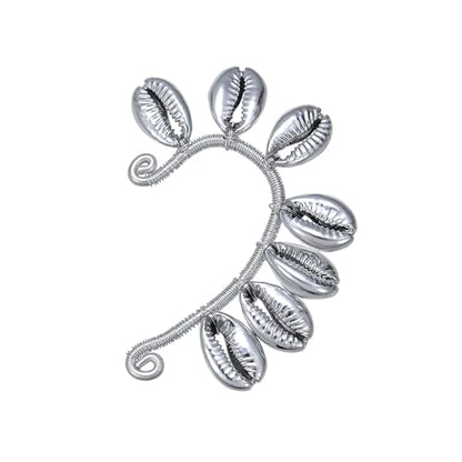 Wellike Gold Ear Cuffs For Women Non Piercing Single Clip On Earrings 18k Gold/Silver Plated Handmade Cuff Earrings Hypoallergenic Waterdrop Cowrie Shell Jewelry - color: KKWE580-S