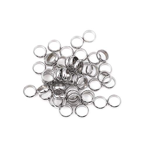 Stainless Steel Spacer Beads 8x2.5mm Rondelle Loose Charm Caps Beads for DIY Jewelry Making 50pcs with 6mm Hole - color: 8x2.5mm 6mm