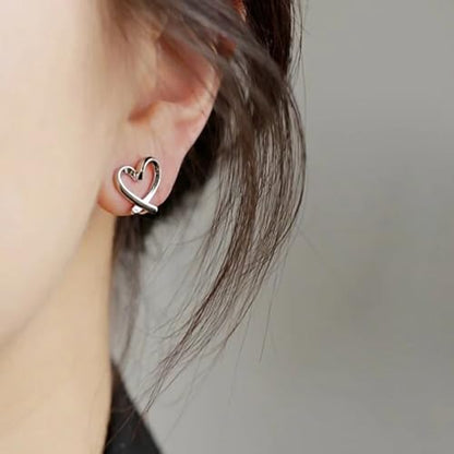 Silver Stud Earrings for Women Small Love Heart Shaped Dainty Cute Hypoallergenic Earrings Fashion Jewelry Birthday Gifts