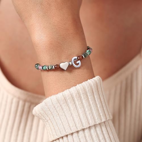 Heart Initial Bracelets for Teen Girls, Teen Girl Gifts Trendy Stuff, Christmas Stocking Stuffers for Kids, Unique Gifts for Teenage Girls on Birthday Graduation - style: G
