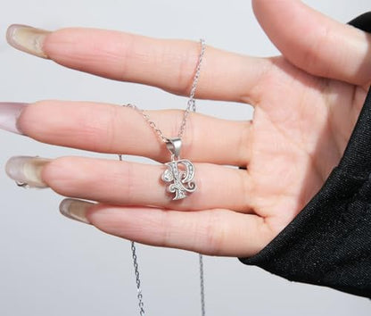 S925 Sterling Silver Initial Letter Necklaces for Women Dainty Letter Chain Necklace for Women Personalized Jewelry Gifts - style: P