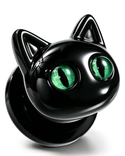 One Piece Halloween Cat Ear Gauges Plug,0G-1/2In Saddle Plug for Ears, 316L Surgical Steel Ear Stretching Piercing Jewelry - size: BK-1/2"(12mm)