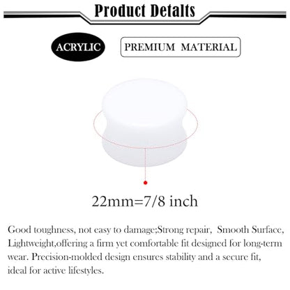 6G-50mm Solid Ear Plugs Tunnels for Women Men Double Flared Saddle Ears Gauge Plug Stretcher Expander Piercing Body Jewelry Black White Clear 1 Pairs - color: White Tone, size: 22mm = 7/8 inch