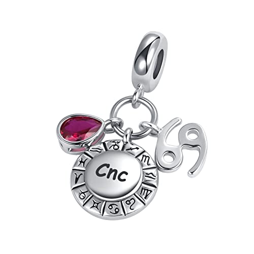 NanMuc Constellation Charm for Women Bracelets Horoscope Zodiac Sign Teardrop Birthstone Birthday Anniversary Dangle Bead for Mom Grandma - style: Cancer(6.22-7.22)