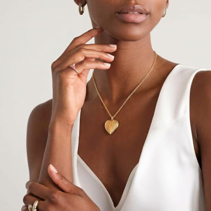 Gold Initial Heart Letter Pendant Necklace Jewelry for Women | 14K Gold Plated Fashion Waterproof Statement Cute Necklaces Dainty Personalized Name Friendship Couple Gifts for Women - color: Initial A