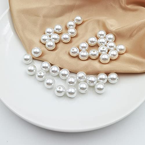 INSPIRELLE 360pcs 12mm White Art Faux Pearl Beads ABS Round Loose Spacer | for DIY Craft Necklaces Bracelets Jewelry Making - color: White, size: 12mm