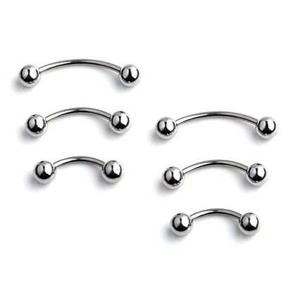 Ruifan 3prs(6pcs) Surgical Steel Tiny Curved Eyebrow Ear Navel Belly Lip Ring Barbell Piercing Jewelry 20g 6mm/8mm/10mm - color: 6PCS - Steel