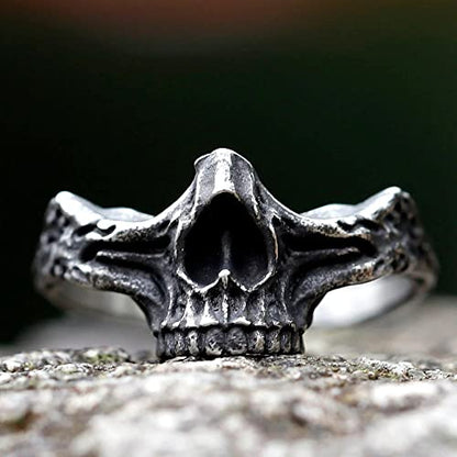 2023 Skull Ring Cool Evil Death Punk Rock Stainless Steel Rings Aly Style Jewelry - style: R1097
