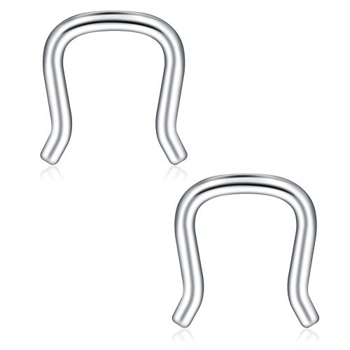 SCERRING 316L Surgical Steel U-Shaped Nose Ring Septum Piercing Hanger Retainer 16g,14g,12g - style: 10PCS - 14G Style 1#
