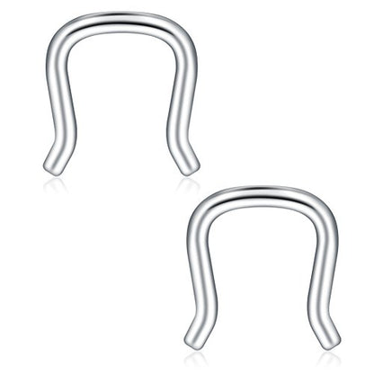 SCERRING 316L Surgical Steel U-Shaped Nose Ring Septum Piercing Hanger Retainer 16g,14g,12g - style: 10PCS - 16G Style 1#