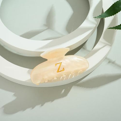 LILIE&WHITE Acrylic Letter Hair Clips For Women Stylish Z Initial Hair Claw | Alphabet Hair Clip Fashion Glitter Monogram Claw Clip Elegant And Durable Hair Accessory Large Hair Clips Z - color: HC22539Z