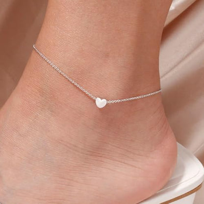 Starain 12Pcs Summer Beach Anklets for Women Waterproof Gold Silver Chain Ankle Bracelets Cute Women's Foot Anklet Set 7.9-10.5 inch Adjustable - color: 16Pcs Silver Anklets