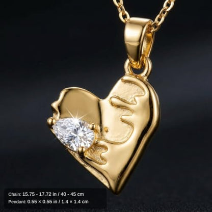 Women's Gold Plated CZ Pendant Necklace, Adjustable Chain Jewelry