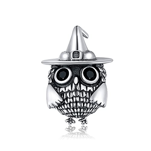 Hummingbird Charms For Bracelets 925 Sterling Silver Animal Dangle & Beads Butterfly Cat Beads Charms For Women Jewelry Gift - color: Silver owl