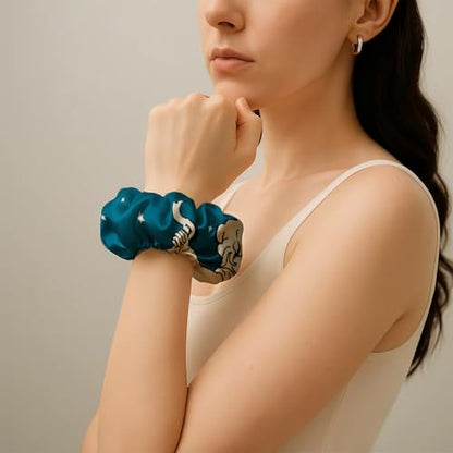 LILYSILK Silk Hair Scrunchies Ties for Frizz & Breakage Prevention 100% Mulberry No Damage Elastic Ponytail Holders, Gemini - color: Gemini