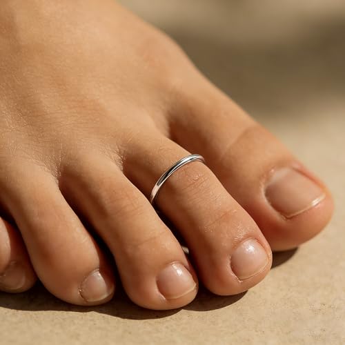 14K Gold Filled Toe Rings for Women | Silver Toe Rings, Open Toe Rings, Adjustable, Summer Beach Foot Jewelry - color: Silver