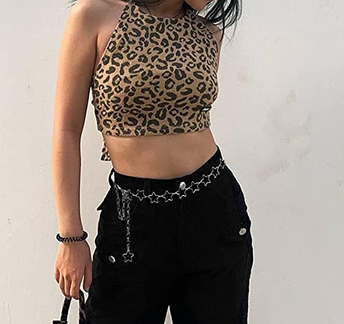Silver Chain Belt Star Waist Chain Y2K Cute Belt Fashion Body Chains for Women Dress Waist Jewelry Accessory - color: Silver