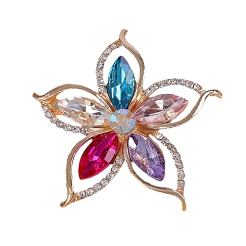 ATHHZ Pearl Flower Brooches and Pins for Women Suit Dress Decorative Gold Brooch - color: Multicolor B