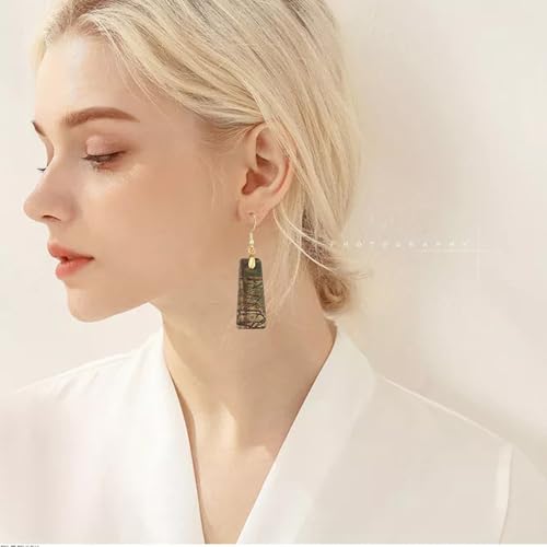 Boho Multiple Style Natural Stone Earrings for Women Unique Healing Gemstone Energy Hypoallergenic Lightweight Dangle Drop Earrings Multiple Styles Earrings Jewelry for Birthday Party Gift - style: Picasso Jasper Trapezoid