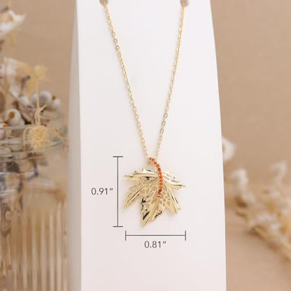 Sonateomber Gold Stone Pendant Necklace for Women, Chunky Statement Dainty Heart Oval Natural Gemstone Dangle Necklaces Wedding Prom Accessories Fashion Jewelry Gift - color: Maple