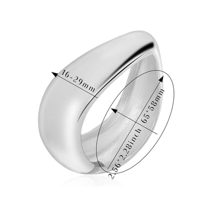 Eigso 13MM Large Gold Plated Chunky Bracelet Bangle for Women Men Trendy Thick Arc Shape Open Cuff Bangles Bracelets for Woman Man - color: Silver-29MM