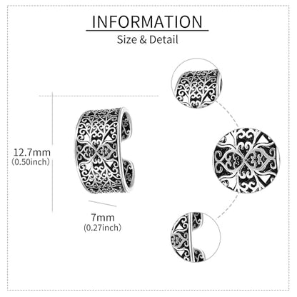Celtic Knot/Celtic Knot/Bat/Filigree Viking Earrings 925 Sterling Silver Non Piercing Ear Cuff Earrings Cool Earring Cuff for Women Men - color: filigree-A