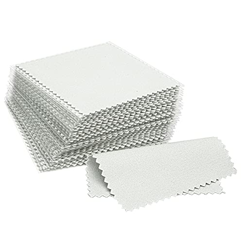 CATIFLIN 100pcs Jewelry Cleaning Cloth, Silver Polishing Cloth Individually Wrapped, Small Jewelry Polishing Cloth for Sterling Silver, Gold, Platinum and More (Light Gray, 3.15" x 3.15") - color: Light Gray