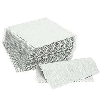 CATIFLIN 100pcs Jewelry Cleaning Cloth, Silver Polishing Cloth Individually Wrapped, Small Jewelry Polishing Cloth for Sterling Silver, Gold, Platinum and More (Light Gray, 3.15" x 3.15") - color: Light Gray