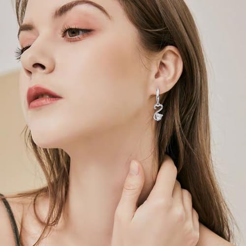 Heart Earrings for Women Girls-Sterling Silver Heart Dangle Hoop Earrings with Charm Love Huggie Hoop Earrings Hypoallergenic Delicate Jewelry Gifts for Women Girls Birthday - color: Open Heart Earrings