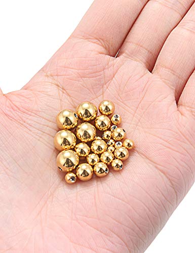 Prjndjw 25Pcs 14G 16G Replacement Balls internal thread & Externally Threaded Surgical Steel Balls Industrial Barbell Tongue Nipple Belly Button Eyebrow Rook Piercing Rings Parts 3MM-8MM - color: 25Pcs-14G-Gold