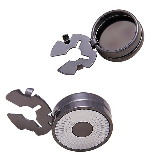 Mens Button Covers Tuxedo Shirt Cufflinks Alternative | Fake cufflinks and alternative fashion jewelry accessories for mens formal business dress shirts suits and groomsmen - color: B Black Silvery