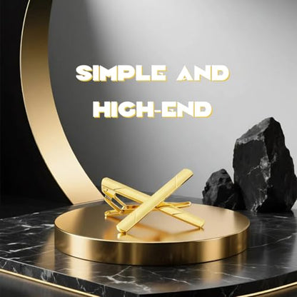 Erioctry Mens Stainless Steel Tie Clips Minimalist Necktie Tie Bar Clasp Clip Clamp Pins Best Gift For Men Business Party Wedding Best Gift and Daily Life - color: Gold